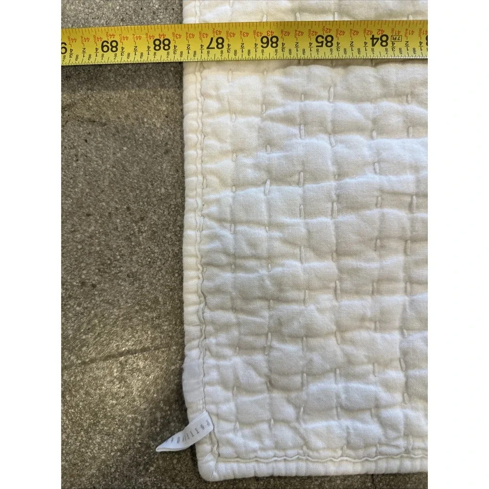 Pottery Barn Pick-Stitch Handcrafted Cotton Linen Quilt King Bed Cover Sz100'x88